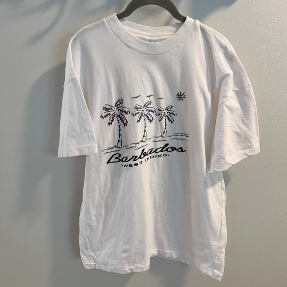 Vtg No Problem Single Stitch Barbados Cotton T-shirt Size L - Picture 1 of 7